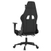 Silla gaming con reposapiés cuero sintético negro blanco