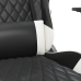 Silla gaming con reposapiés cuero sintético negro blanco