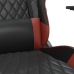 Silla gaming con reposapiés cuero sintético negro rojo tinto