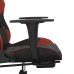 Silla gaming con reposapiés cuero sintético negro rojo tinto