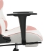 Silla gaming con reposapiés cuero sintético blanco y rosa