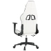 Silla gaming con reposapiés cuero sintético blanco negro