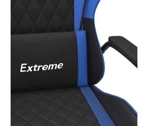 Silla gaming cuero sintético negro y azul