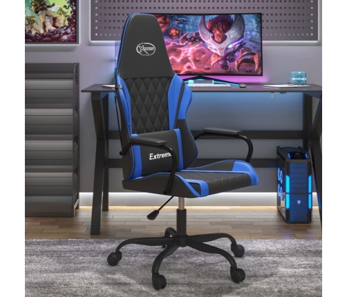 Silla gaming cuero sintético negro y azul