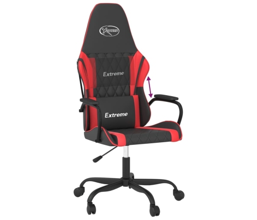 Silla gaming cuero sintético negro y rojo