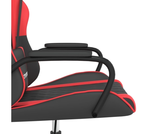 Silla gaming cuero sintético negro y rojo