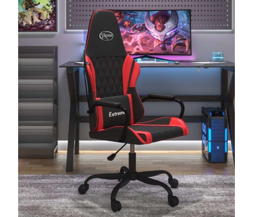 Silla gaming cuero sintético negro y rojo