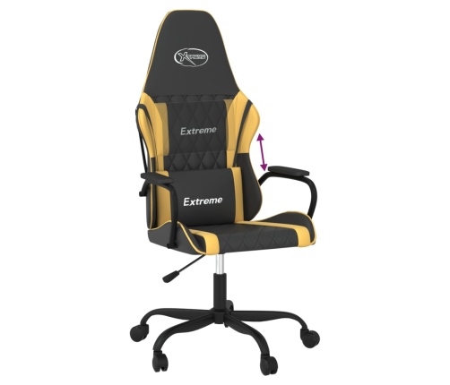 Silla gaming cuero sintético negro y dorado