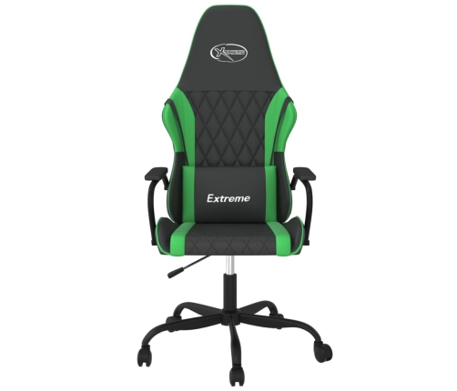 Silla gaming cuero sintético negro y verde