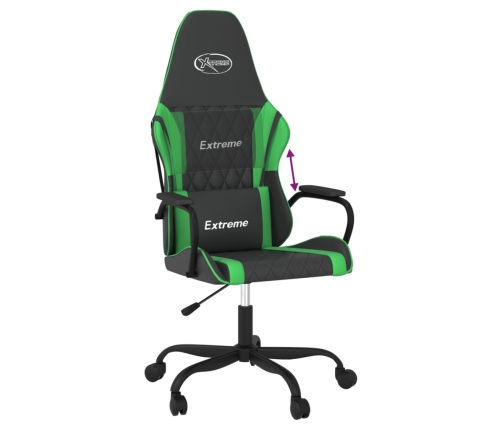 Silla gaming cuero sintético negro y verde