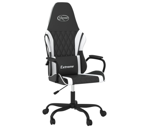 Silla gaming cuero sintético negro y blanco