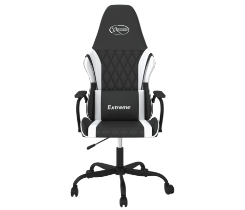 Silla gaming cuero sintético negro y blanco