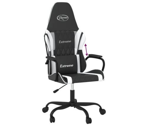 Silla gaming cuero sintético negro y blanco