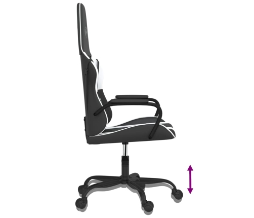 Silla gaming cuero sintético negro y blanco