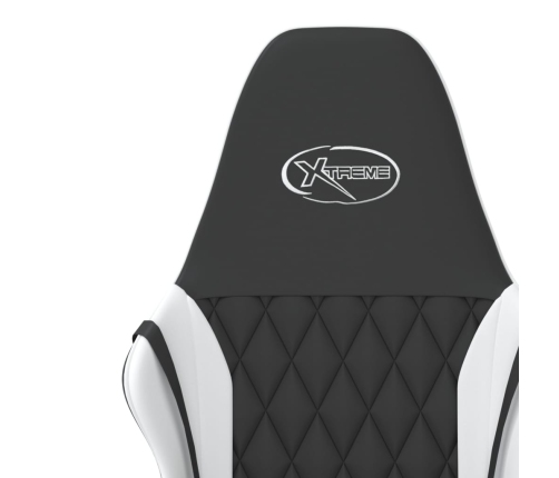 Silla gaming cuero sintético negro y blanco