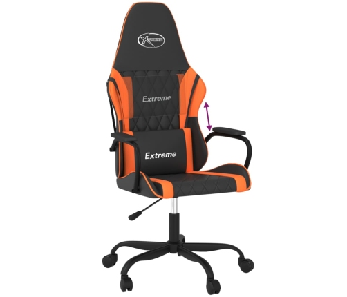 Silla gaming cuero sintético negro y naranja