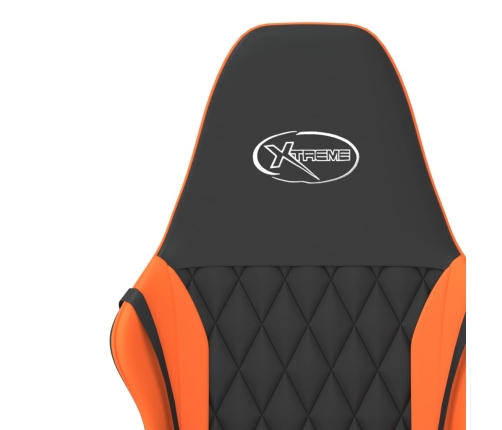 Silla gaming cuero sintético negro y naranja