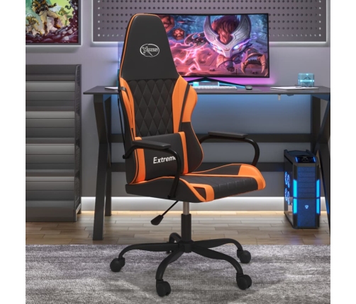 Silla gaming cuero sintético negro y naranja