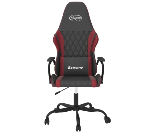 Silla gaming cuero sintético negro y rojo vino tinto