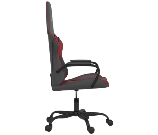 Silla gaming cuero sintético negro y rojo vino tinto