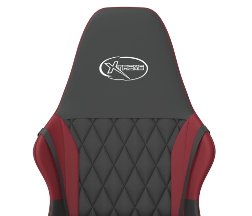 Silla gaming cuero sintético negro y rojo vino tinto