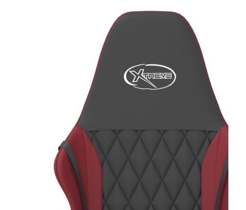 Silla gaming cuero sintético negro y rojo vino tinto