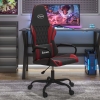 Silla gaming cuero sintético negro y rojo vino tinto