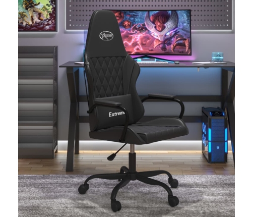 Silla gaming cuero sintético negro