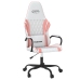 Silla gaming cuero sintético blanco y rosa