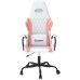 Silla gaming cuero sintético blanco y rosa