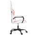 Silla gaming cuero sintético blanco y rosa