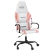 Silla gaming cuero sintético blanco y rosa