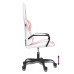 Silla gaming cuero sintético blanco y rosa