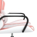 Silla gaming cuero sintético blanco y rosa