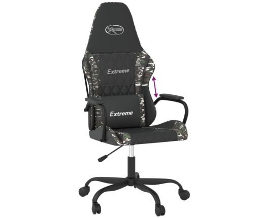 Silla gaming cuero sintético negro y camuflaje