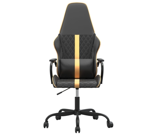 Silla gaming cuero sintético negro y dorado