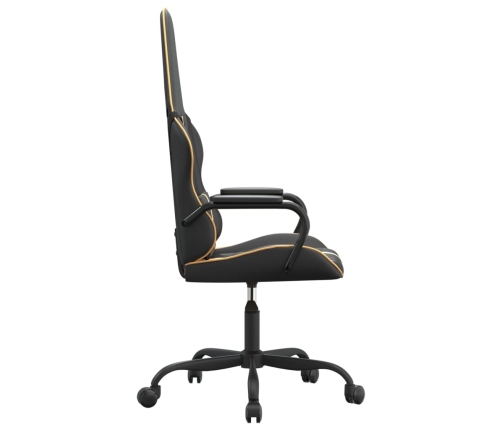 Silla gaming cuero sintético negro y dorado