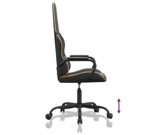 Silla gaming cuero sintético negro y dorado