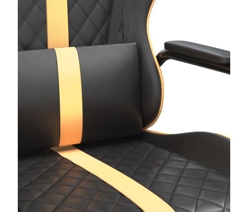 Silla gaming cuero sintético negro y dorado