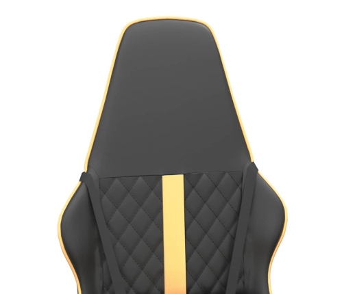 Silla gaming cuero sintético negro y dorado