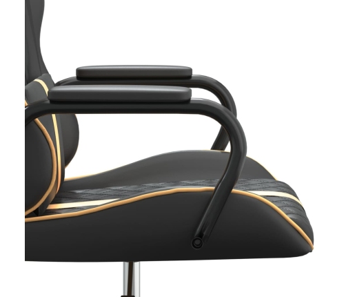 Silla gaming cuero sintético negro y dorado