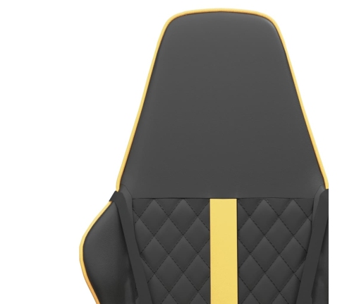 Silla gaming cuero sintético negro y dorado