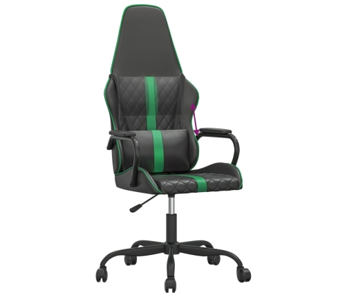 Silla gaming cuero sintético negro y verde