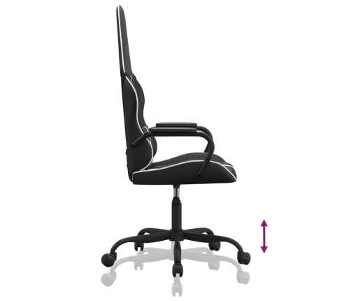 Silla gaming cuero sintético negro y blanco