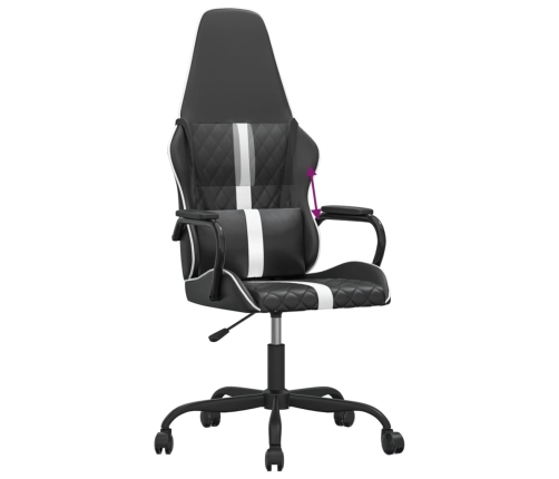 Silla gaming cuero sintético negro y blanco