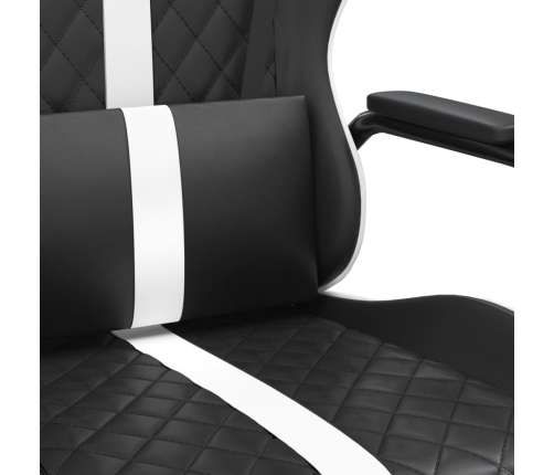 Silla gaming cuero sintético negro y blanco