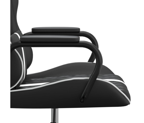 Silla gaming cuero sintético negro y blanco