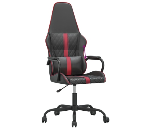 Silla gaming cuero sintético negro y rojo vino tinto