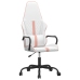 Silla gaming cuero sintético blanco y rosa