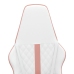 Silla gaming cuero sintético blanco y rosa